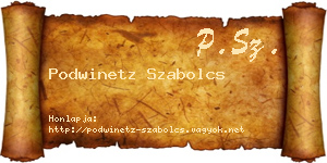 Podwinetz Szabolcs névjegykártya